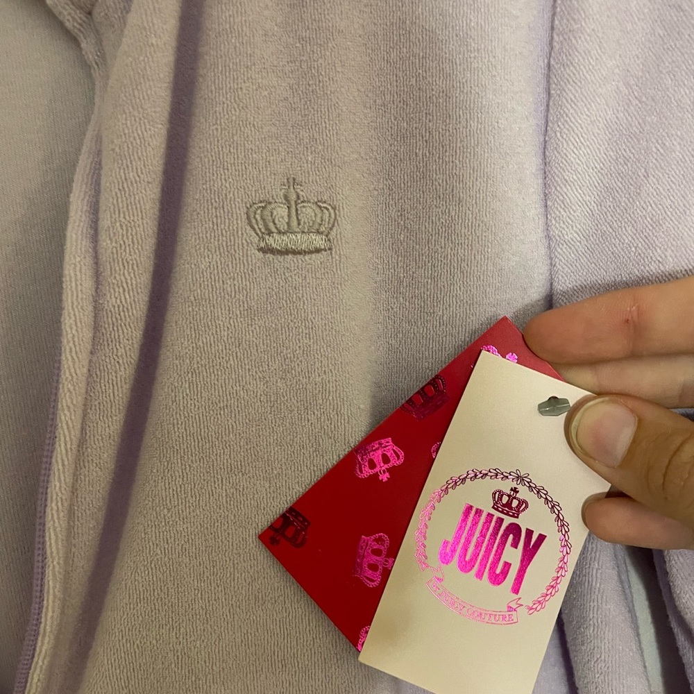 NWT Juicy Couture Terry Cloth Zip Front Sweatshirt - Picture 3 of 6